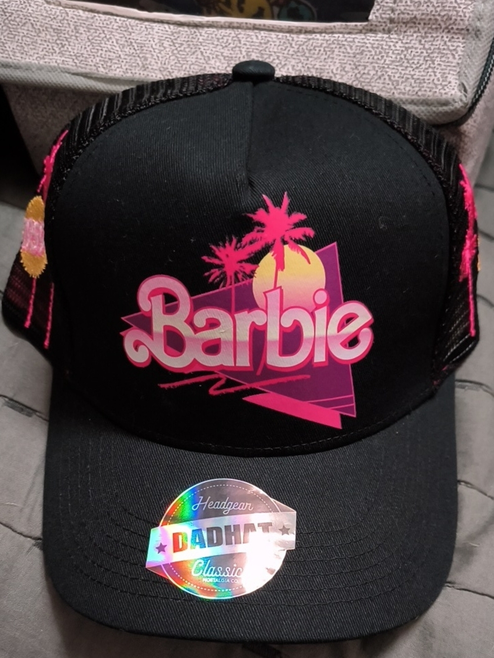 Barbie Black Retro Trucker Hat